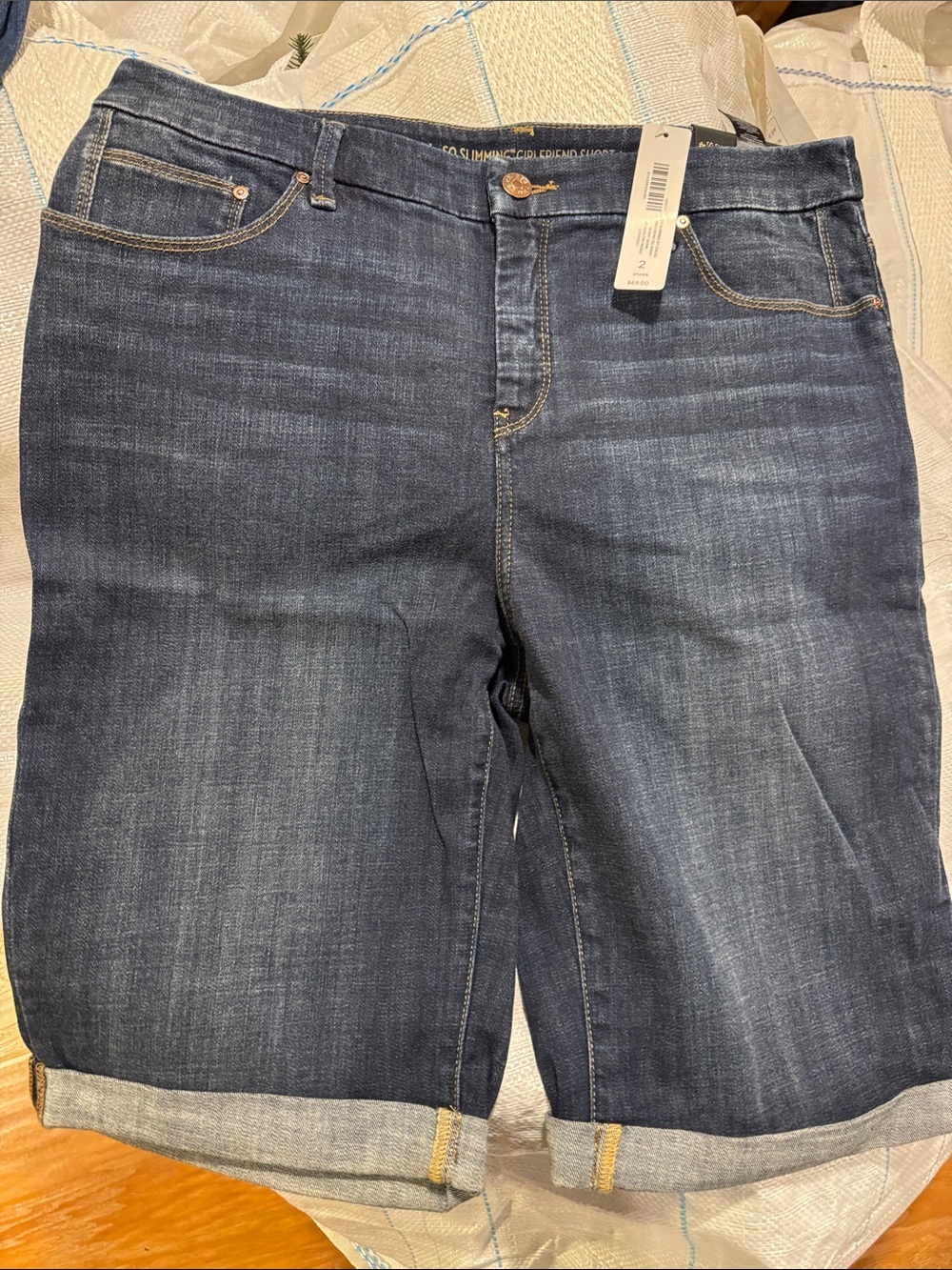Chico's Dark Blue Denim Relaxed Shorts
